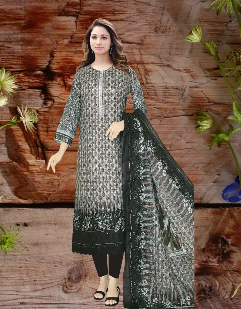 Unstitched Printed 3 Piece Lawn Suit with Printed Pure cotton Dupatta D-2503